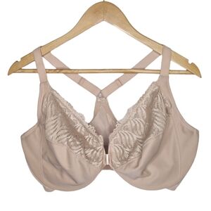 Glamorise Front-Closure T-Back Wonder Wire Bra Cafe